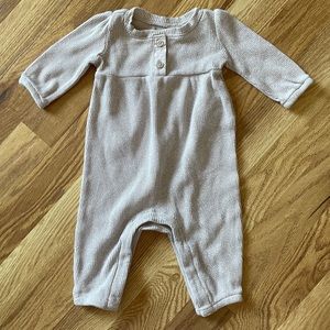 Gap Baby Waffle-Knit Henley One-Piece, silver charm 0-3mos